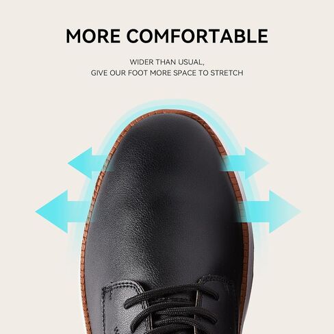 HOBIBEAR Men's Leather Dress Shoes Oxfords Shoes Business Casual Derby Sneakers Walking Lightweight Comfortable in Saudi Arabia
