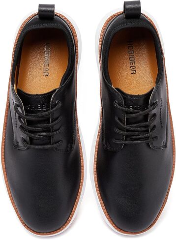 HOBIBEAR Men's Leather Dress Shoes Oxfords Shoes Business Casual Derby Sneakers Walking Lightweight Comfortable in Saudi Arabia