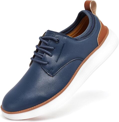 HOBIBEAR Men's Leather Dress Shoes Oxfords Shoes Business Casual Derby Sneakers Walking Lightweight Comfortable in Saudi Arabia