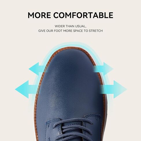 HOBIBEAR Men's Leather Dress Shoes Oxfords Shoes Business Casual Derby Sneakers Walking Lightweight Comfortable in Saudi Arabia