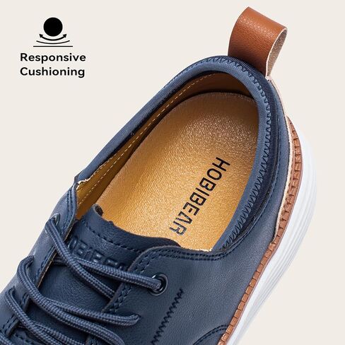 HOBIBEAR Men's Leather Dress Shoes Oxfords Shoes Business Casual Derby Sneakers Walking Lightweight Comfortable in Saudi Arabia