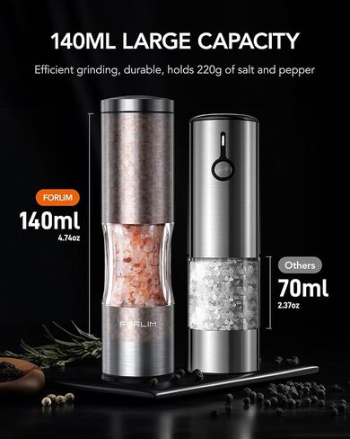 Salt and Pepper Grinder Set with Dust Cover, Manual Pepper Mill with Adjustable Coarseness, Brushed Stainless Steel, Ceramic grinding core, 4.7oz Large Capacity, Spice Grinder (Set/Silver) in Saudi Arabia