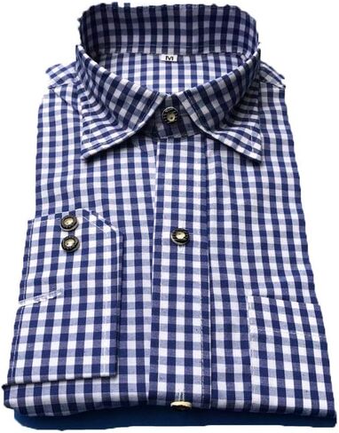 McWilliams Men's Authentic Bavarian Lederhosen Blue - Oktoberfest Shirt in Saudi Arabia