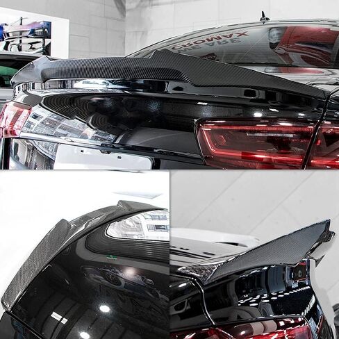 AeroBon Real Carbon Fiber Trunk Spoiler Compatible with 2007-2016 Audi A5 2-Door Coupe 8T3 (H Style) in Kuwait