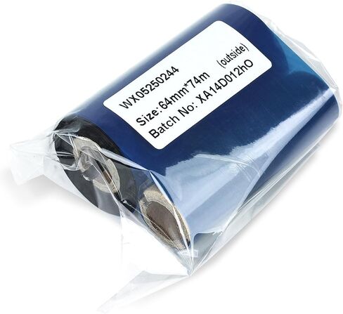 2PK OfficeSmartLabels WX05220244 [ 2.20" x 244' ] Premium Resin-Enhanced Wax Black Thermal Transfer Ribbons, Compatible with Zebra Printers - 1/2" Core in Saudi Arabia