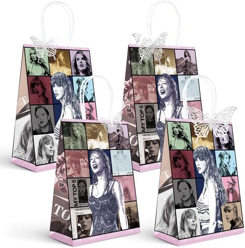 12 حقيبة لحفلات المغني المشهورة، زينة فراشات عيد الميلاد، حقائب هدايا، مجموعة مستلزمات الحفلات للمعجبين in Kuwait