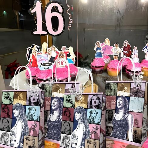 12 حقيبة لحفلات المغني المشهورة، زينة فراشات عيد الميلاد، حقائب هدايا، مجموعة مستلزمات الحفلات للمعجبين in Kuwait