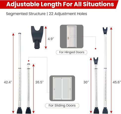 شريط أمان للباب 2 في 1 مع منبه وشريط أمان لقفل الباب المنزلق قابل للتعديل، منبه مسموع بقوة 120 ديسيبل، يمكن تعديله ليناسب معظم الأبواب المفصلية والمنزلقة، من أجل سلامة المنزل والشقة، ومضاد للسرقة in Kuwait