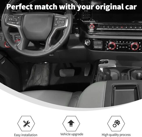 Linskip Dash Control Knob Trim Kit Compatible with 2022 2023 2024 Chevrolet Silverado 1500 & 2022 GMC Sierra 1500, Switch Knob Covers for Chevy Silverado Interior Accessories(Green) in Saudi Arabia