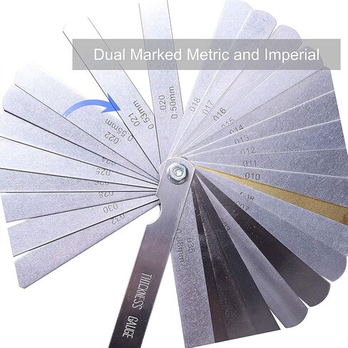 32 شفرات قياس المحسس من الفولاذ المقاوم للصدأ أداة قياس المحسس قابلة للطي ومتري مزدوج وإمبراطوري لقياس عرض الفجوة in Kuwait