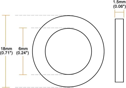 uxcell Nylon Flat Washers 18mm OD 6mm ID 1.5mm Thickness for Faucet Pipe Water Hose, Pack of 50 in Saudi Arabia