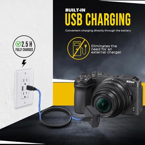 بطارية BM Premium EN-EL25 مع منفذ شحن USB-C مدمج لكاميرات Nikon Z30 وZ50 وZ fc الرقمية in Saudi Arabia