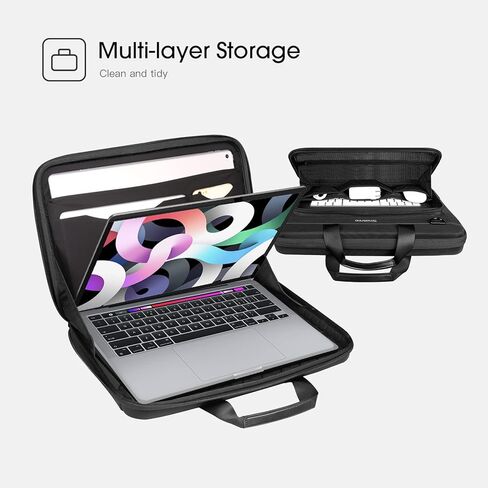 Smatree 13inch-14inch Hard Laptop Sleeve Case for 13inch MacBook Air M2 2022, 14inch MacBook Pro,Dell XPS 13 9310 Bag, Samsung Galaxy Book 2 Pro 360 13.3inch,Black in Saudi Arabia