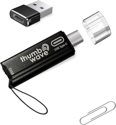 ThumbWave 32GB USB-C Audio Recorder Flash Storage Drive with 144 Hour Audio Recording Capacity for Business Meetings, Lecture Notes, Musical Inspiration, Personal Memoirs in Kuwait