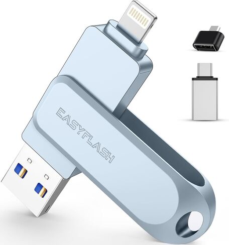 محرك أقراص فلاش Photo Stick سعة 512 جيجابايت معتمد من MFi لأجهزة iPhone Thumb Drives Memory Stick، وحدة تخزين خارجية عالية السرعة لأجهزة iPhone/Android/iPad/iOS/PC/الكمبيوتر والمزيد من الأجهزة الذكية (رمادي) in Saudi Arabia
