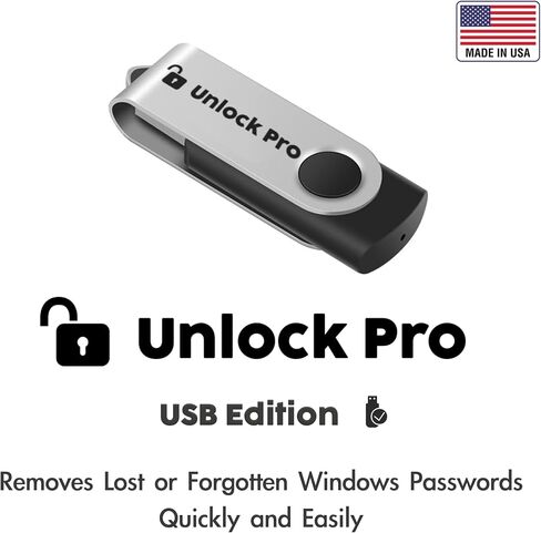 محرك فلاش USB متوافق مع الكمبيوتر الشخصي لإلغاء تأمين التمهيد الاحترافي | متوافق مع نظام التشغيل Windows XP، Vista، 7،8.1،10،11، Server | إزالة إعادة تعيين استعادة كلمة المرور لتسجيل الدخول in Saudi Arabia