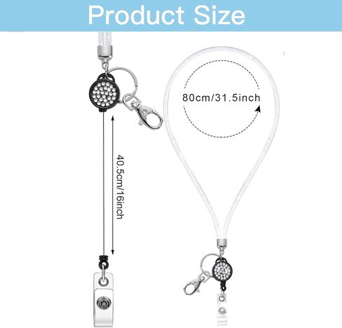 SAVORI Bling Lanyard للنساء، حبال كريستالية مقاس 32.9 بوصة مع حامل لبطاقة الهوية، حبل من حجر الراين قابل للسحب لمفاتيح المحفظة والهواتف والنظارات هدية للنساء (أرجواني، شارة قابلة للسحب) in Kuwait