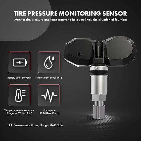 A-Premium Tire Pressure Monitoring System Sensor Compatible with Audi A6 A8 Quattro Volkswagen Touareg Porsche 911 Boxster Cayenne Cayman in Saudi Arabia