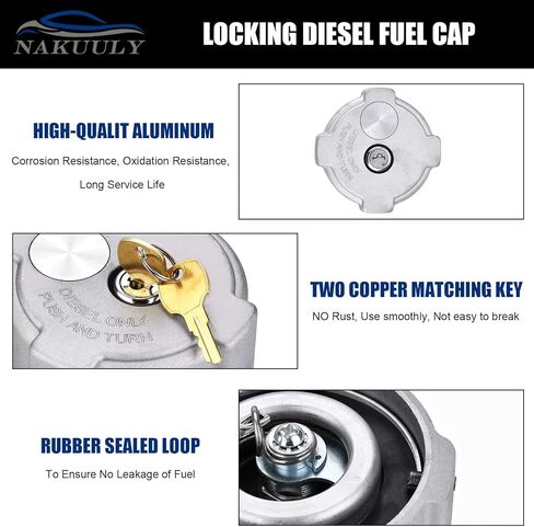 غطاء وقود بقفل ربع دورة من Nakuuly 3 في 2 قطعة متوافق مع 1996-2018 Freightliner Cascadia Century Coronado Columbia M2-112 غطاء خزان وقود الديزل شبه شاحنة من الألومنيوم مع مفاتيح in Kuwait