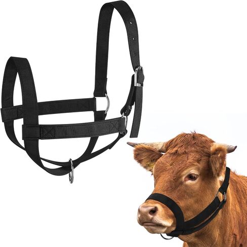 Nylon Livestock Cattle Halters Adjustable Chin and Throat Snap Halter Horse Halters Nylon Barn Cow Halter for Cattle Cow Calf Heifer Outdoors Training Applies Accessories in Saudi Arabia