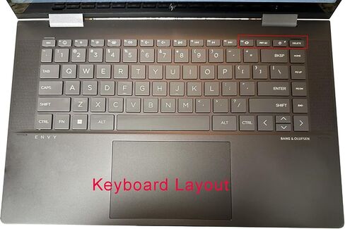 غلاف لوحة المفاتيح متوافق مع HP Envy 2-in-1 14" 14-ES، HP 14" Laptop 14-ep 14-em، HP Envy X360 2-in-1 15.6" 15-fe 15-fh 15-ey 15-ew & HP Envy X360 16t-h000 Series الكمبيوتر المحمول (بدون لوحة مفاتيح رقمية) (واضح) in Saudi Arabia