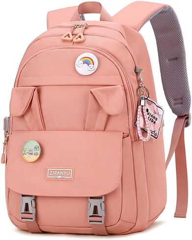 Cute School Backpack for Girls,Bunny Kids Backpack Elementary Bookbag for Teens Kawaii Multi-pocket Daypack,Black in Saudi Arabia