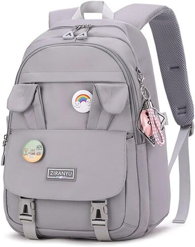 Cute School Backpack for Girls,Bunny Kids Backpack Elementary Bookbag for Teens Kawaii Multi-pocket Daypack,Black in Saudi Arabia