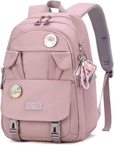 Cute School Backpack for Girls,Bunny Kids Backpack Elementary Bookbag for Teens Kawaii Multi-pocket Daypack,Black in Saudi Arabia