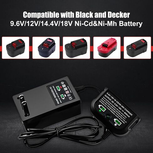 2 Packs 4500mAh Ni-Mh 18 Volt HPB18 Battery and Charger Compatible with Black and Decker 18V Battery A1718 244760-00 Firestorm FSB18 FS18FL FS180BX FS18BX(Black) in Saudi Arabia