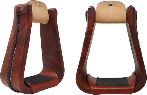 تشالنجر سرج حصان ركاب غربي بني من الجلد الخام مغطى بجرس ركوب الماهوجني الأحمر 51217 in Kuwait