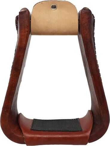 تشالنجر سرج حصان ركاب غربي بني من الجلد الخام مغطى بجرس ركوب الماهوجني الأحمر 51217 in Kuwait
