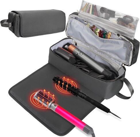 Hair Tools Travel Bag with Heat Resistant Pad, Portable Hair Tools Storage for Hair Straighteners, Curling Iron and Hair Care Accessories, Traveling Essentials for Women in Saudi Arabia