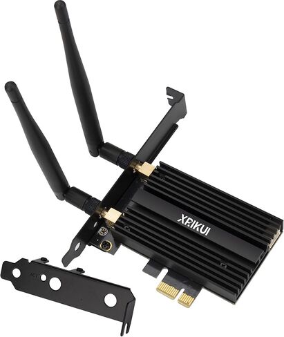 محول بطاقة الشبكة PCIe WiFi 6E AX210 للكمبيوتر المكتبي، BT 5.3، ثلاثي الموجات (802.11ax) 6 جيجا هرتز و5 جيجا هرتز و2.4 جيجا هرتز بطاقات LAN اللاسلكية مع MU-MIMO، OFDMA، يدعم Windows 10/11 (64 بت) (لا يوجد كابل بلوتوث) in Kuwait
