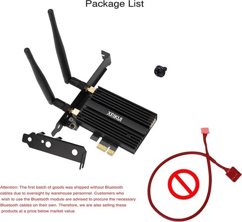 محول بطاقة الشبكة PCIe WiFi 6E AX210 للكمبيوتر المكتبي، BT 5.3، ثلاثي الموجات (802.11ax) 6 جيجا هرتز و5 جيجا هرتز و2.4 جيجا هرتز بطاقات LAN اللاسلكية مع MU-MIMO، OFDMA، يدعم Windows 10/11 (64 بت) (لا يوجد كابل بلوتوث) in Kuwait