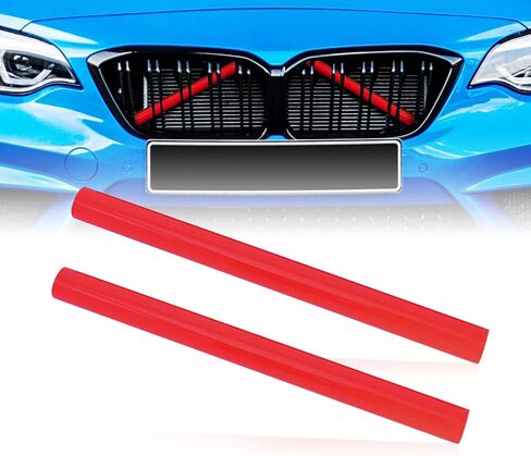 ألفا رايدر متوافق مع BMW F20 F30 F21 F22 F23 F31 F32 F33 F34 F36 F40 F44 الجبهة مصبغة إدراج شرائط تقليم إطار غطاء ملصقات ديكورات السيارة الأحمر (2PCS) in Kuwait