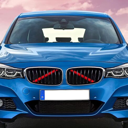 ألفا رايدر متوافق مع BMW F20 F30 F21 F22 F23 F31 F32 F33 F34 F36 F40 F44 الجبهة مصبغة إدراج شرائط تقليم إطار غطاء ملصقات ديكورات السيارة الأحمر (2PCS) in Kuwait