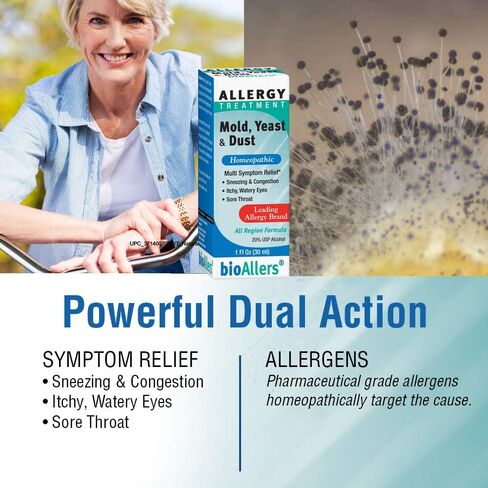 BioAllers NaturalCare قالب الحساسية والخميرة ومعالجة الغبار | تركيبة المعالجة المثلية قد تساعد في تخفيف العطس والاحتقان والحكة والطفح الجلدي والعيون الدامعة | 1 أونصة سائلة | حزمة من 2 in Saudi Arabia