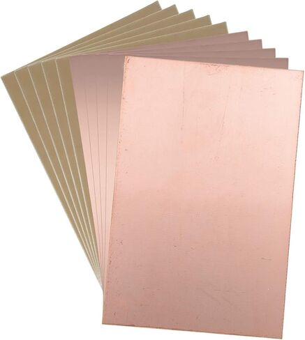 لوحة دوائر PCB من النحاس المغطى بالنحاس من جانب واحد من Uxcell، FR4 100x70 مم 3.94x2.76 بوصة، سمك 1.5 مم لوحة PCB للنماذج الأولية DIY، لوحة الاسم، 10 قطع in Kuwait