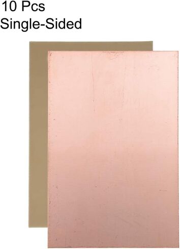 لوحة دوائر PCB من النحاس المغطى بالنحاس من جانب واحد من Uxcell، FR4 100x70 مم 3.94x2.76 بوصة، سمك 1.5 مم لوحة PCB للنماذج الأولية DIY، لوحة الاسم، 10 قطع in Kuwait