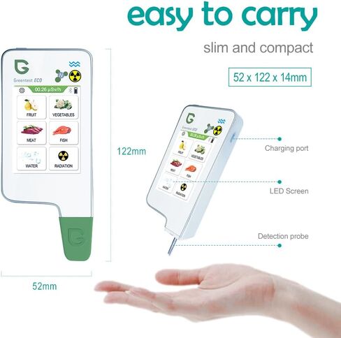 جهاز اختبار جودة مياه الشرب من Greentest، جهاز قياس TDS، جزء في المليون + كاشف رقمي للطعام، جهاز اختبار النترات للفواكه والخضروات ومياه اللحوم والأسماك in Kuwait