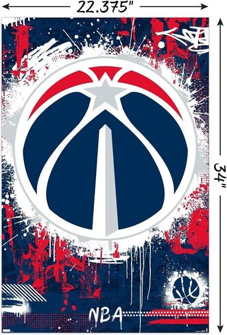 Trends International NBA Washington Wizards - ملصق حائط بشعار الحد الأقصى 23 in Saudi Arabia