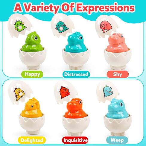 Dinosaur Matching Eggs Toys for Toddlers- Montessori Sensory Fun Educational Learning Fine Motor Puzzle Matching Games Best Easter Basket Stuffers Birthday Gifts for 1-3 Years Old Boys Girls in Saudi Arabia