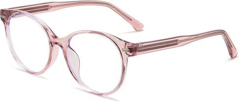 ANRRI نظارات الضوء الأزرق الوردي للنساء ريترو مستديرة الضوء الأزرق مرشح الكمبيوتر النظارات الموضة المضادة لإجهاد العين in Kuwait