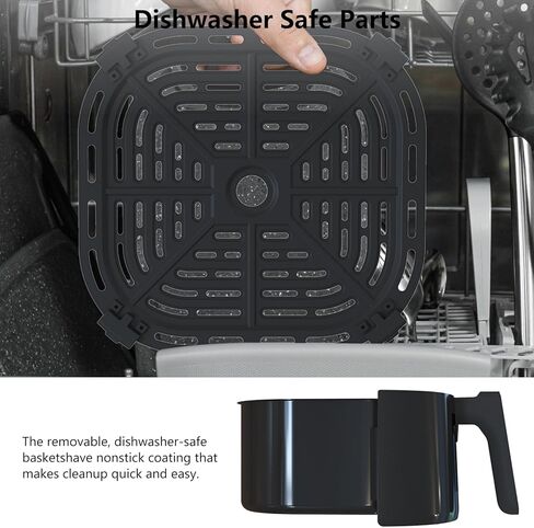 5.0 Qt Air Fryer Oven, Nonstick Cooker with Recipes, Oil Free, Electric Hot Air Fryer, Black in Saudi Arabia