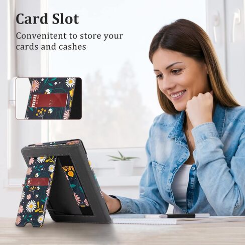 CoBak Case for Kindle Paperwhite - All New PU Leather Cover with Auto Sleep Wake, Hand Strap, Card Slot for Kindle Paperwhite Signature Edition and Kindle Paperwhite 11th Generation 2021 Released in Saudi Arabia