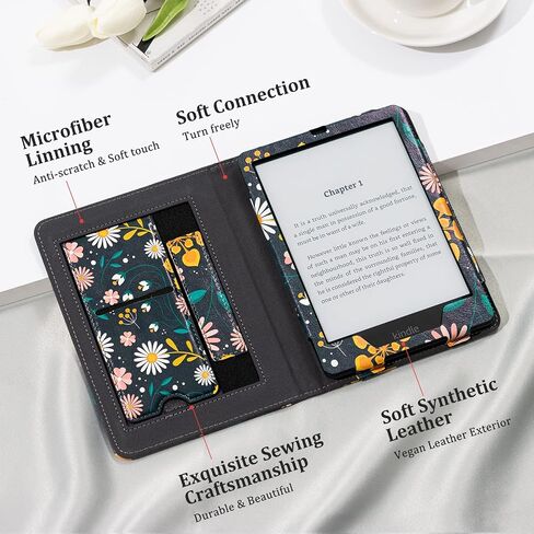 CoBak Case for Kindle Paperwhite - All New PU Leather Cover with Auto Sleep Wake, Hand Strap, Card Slot for Kindle Paperwhite Signature Edition and Kindle Paperwhite 11th Generation 2021 Released in Saudi Arabia