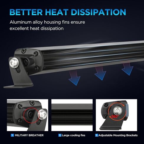 BIGLION.X 31 بوصة شريط ضوء كهرماني 300 وات 33000 لومن صف واحد أصفر LED ضوء بار بقعة فيضان كومبو على الطرق الوعرة ضوء بار للقيادة الليلية الضبابية لشاحنة صغيرة ممتص الصدمات ATV UTV SUV in Kuwait