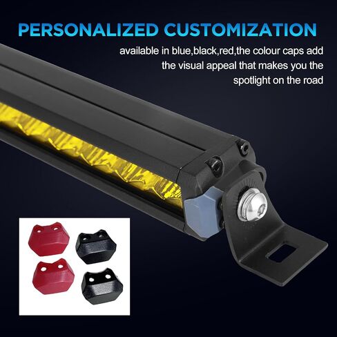 BIGLION.X 31 بوصة شريط ضوء كهرماني 300 وات 33000 لومن صف واحد أصفر LED ضوء بار بقعة فيضان كومبو على الطرق الوعرة ضوء بار للقيادة الليلية الضبابية لشاحنة صغيرة ممتص الصدمات ATV UTV SUV in Kuwait