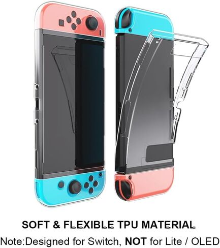 Case for Switch, Clear Protective Case Transparent Soft TPU Case Flexible Cover Shell for Switch in Kuwait