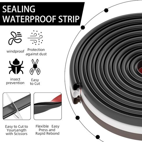 Weather Stripping Door Seal, D-Shape Rubber Door Weather Stripping Door Seal Strip, Self-Adhesive Door Weatherstripping, Door Seal Strip for Door Frame Insulation Large Gap (22ft,White) in Saudi Arabia